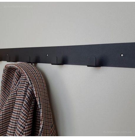 Настінна вішалка для одягу Glozis Urban 60 (чорна), 60х5 см