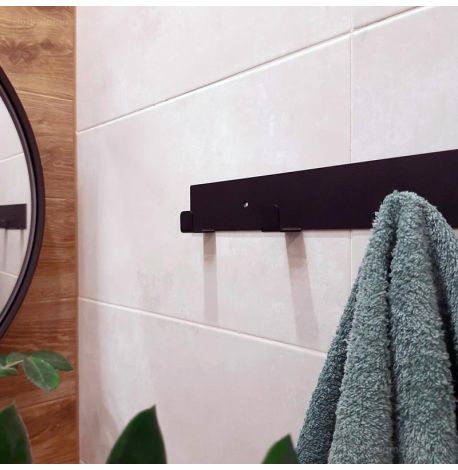 Настінна вішалка для одягу Glozis Urban 60 (чорна), 60х5 см