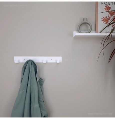 Настінна вішалка для одягу Glozis Urban 40 (біла), 40х5 см