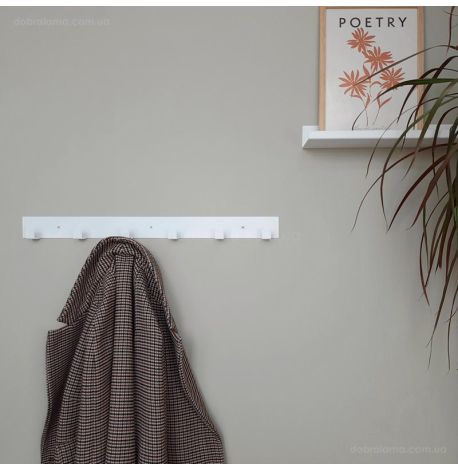 Настінна вішалка для одягу Glozis Urban 60 (біла), 60х5 см