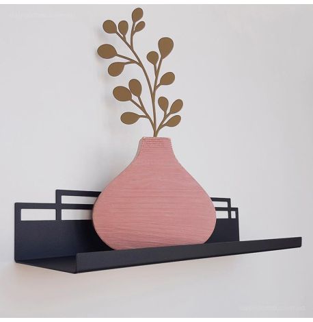 Настінна полиця Glozis Bau (чорна), 40 см