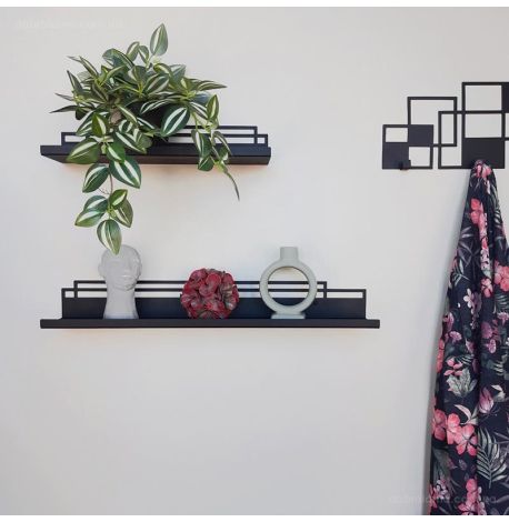 Настінна полиця Glozis Bau (чорна), 40 см