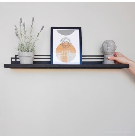 Настінна полиця Glozis Bau (чорна), 60 см