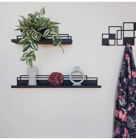 Настінна полиця Glozis Bau (чорна), 60 см