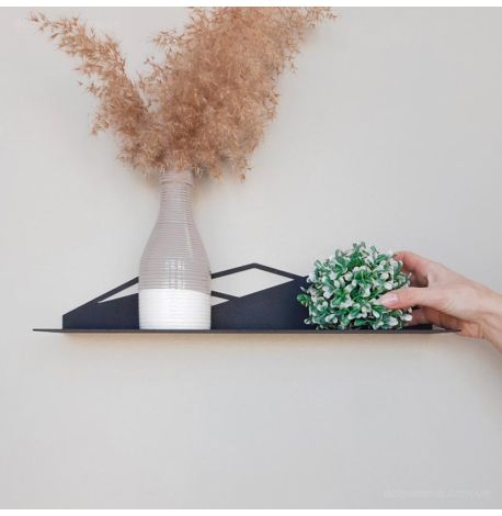 Настінна полиця Glozis Mountain (чорна), 40 см