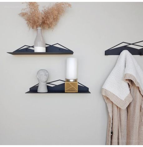 Настінна полиця Glozis Mountain (чорна), 40 см