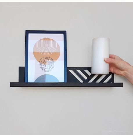 Настенная полка Glozis Nord (черная), 40 см