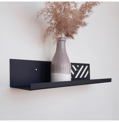 Настенная полка Glozis Nord (черная), 40 см