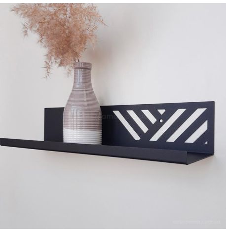 Настенная полка Glozis Nord (черная), 40 см
