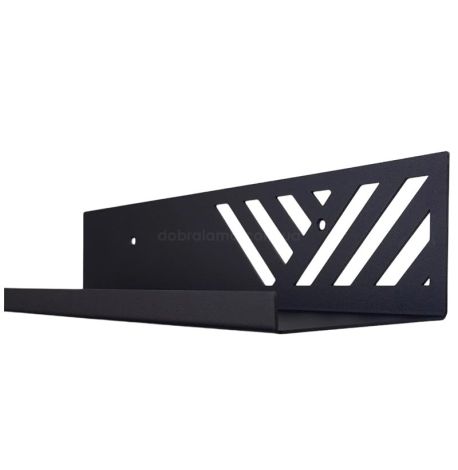 Настенная полка Glozis Nord (черная), 40 см