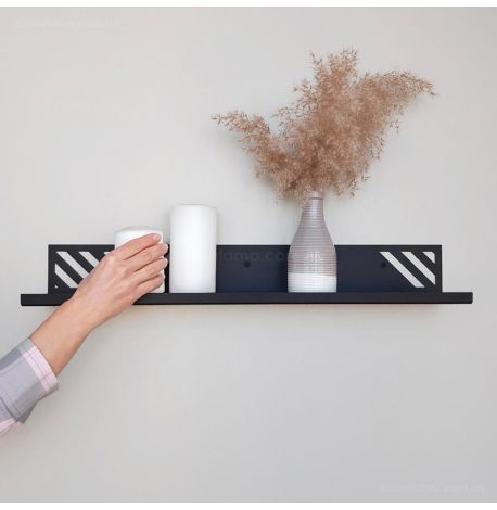 Настінна полиця Glozis Nord (чорна), 60 см