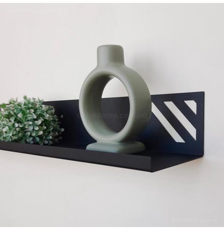 Настінна полиця Glozis Nord (чорна), 60 см