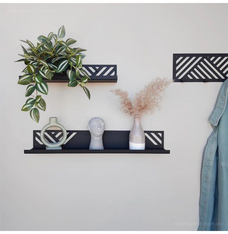 Настінна полиця Glozis Nord (чорна), 60 см