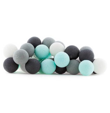 Тайская LED-гирлянда Aqua-grey (35 шариков) линия от USB