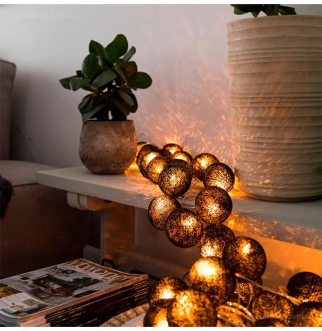 Тайская гирлянда Black (20 шариков) линия от USB