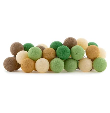 Тайская гирлянда Forest green (35 шариков) петля от сети