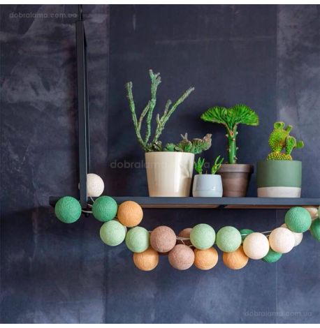 Тайская гирлянда Forest Green (20 шариков) линия от USB