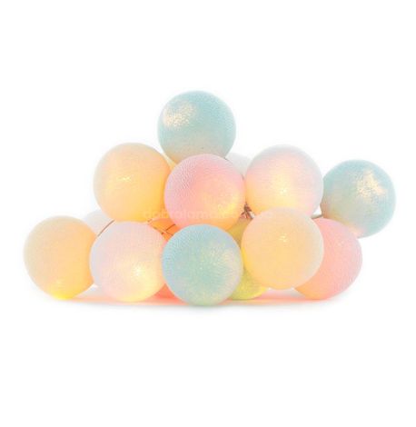 Тайская LED-гирлянда Pastel (20 шариков) линия на батарейках