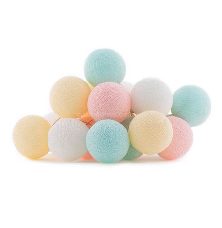 Тайская LED-гирлянда Pastel (20 шариков) линия на батарейках