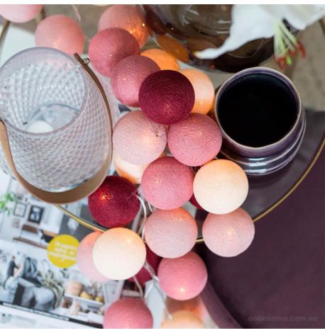 Тайская LED-гирлянда Rosegarden (20 шариков) линия на батарейках