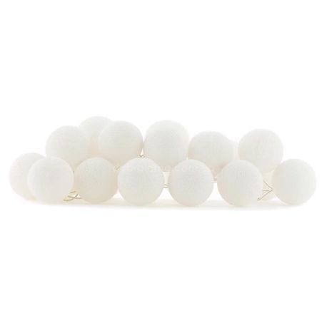 Тайская LED-гирлянда White (20 шариков) линия на батарейках