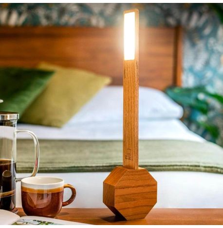 Настільний світильник з будильником Gingko Octagon One (вишня)