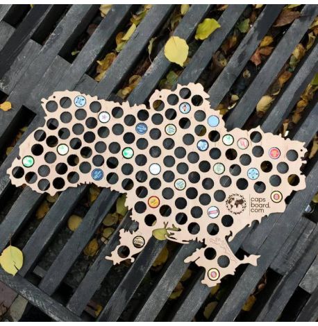 Скарбничка-карта для пивних кришок Capsboard Ukraine