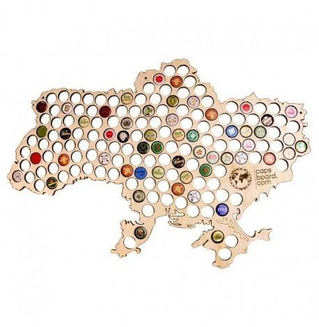 Скарбничка-карта для пивних кришок України Capsboard Ukraine Big