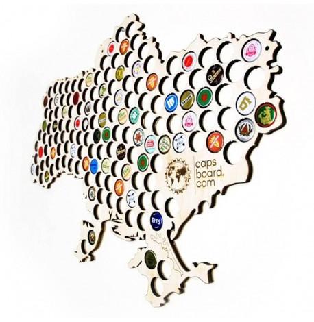 Скарбничка-карта для пивних кришок України Capsboard Ukraine Big