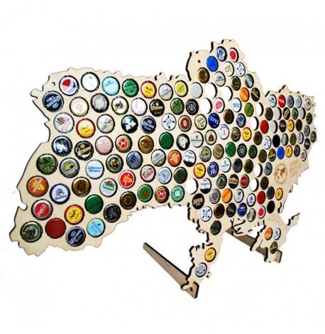 Скарбничка-карта для пивних кришок України Capsboard Ukraine Big