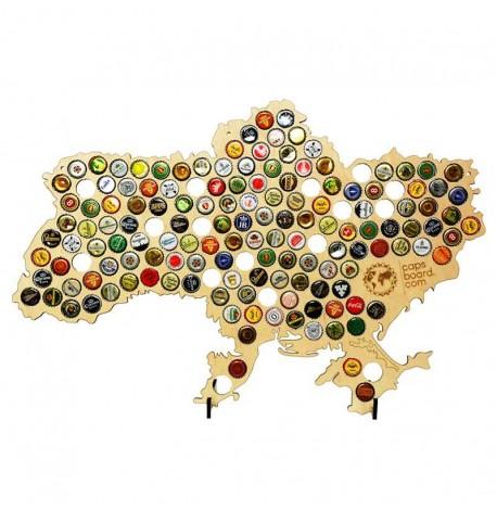 Скарбничка-карта для пивних кришок України Capsboard Ukraine Big