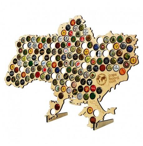 Скарбничка-карта для пивних кришок України Capsboard Ukraine Big