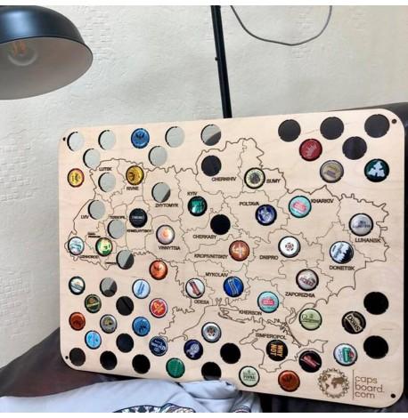 Копилка-карта для пивных крышек Capsboard Ukraine City