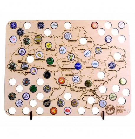 Копилка-карта для пивных крышек Capsboard Ukraine City