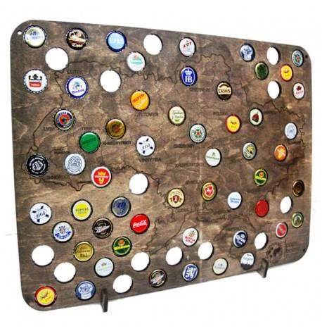 Копилка-карта для пивных крышек Capsboard Ukraine City Night