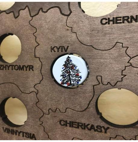 Копилка-карта для пивных крышек Capsboard Ukraine City Night