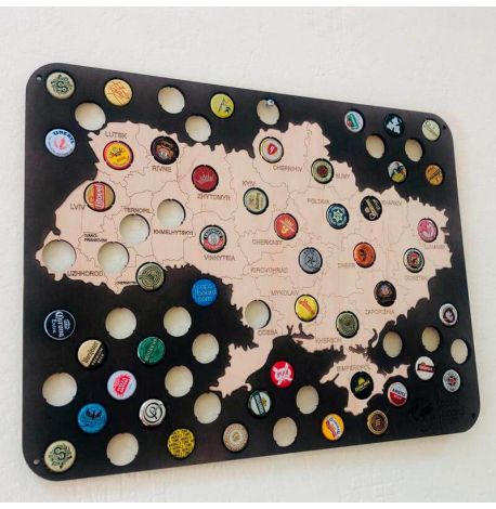 Скарбничка-карта для пивних кришок Capsboard Ukraine City Original