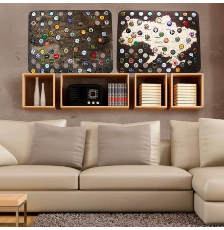 Скарбничка-карта для пивних кришок Capsboard Ukraine City Original