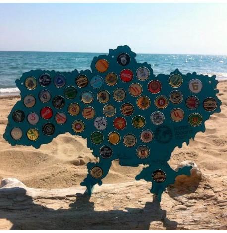 Копилка-карта для пивных крышек Capsboard Ukraine Mint