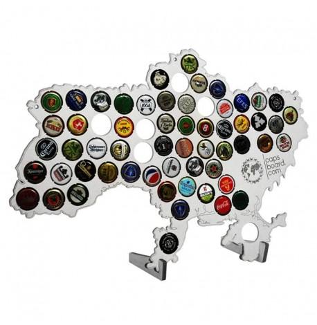 Копилка-карта для пивных крышек Capsboard Ukraine White