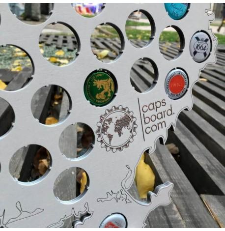 Копилка-карта для пивных крышек Capsboard Ukraine White