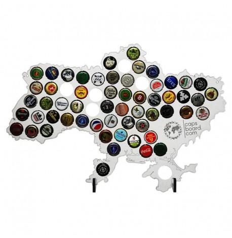 Копилка-карта для пивных крышек Capsboard Ukraine White