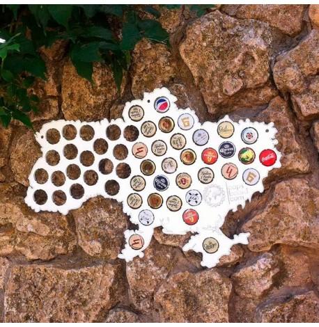 Копилка-карта для пивных крышек Capsboard Ukraine White