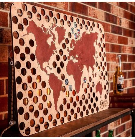 Копилка-карта для пивных крышек Capsboard World