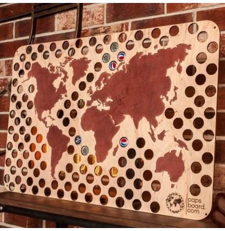 Копилка-карта для пивных крышек Capsboard World