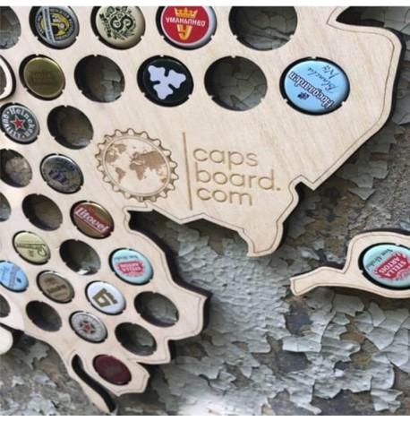 Копилка-карта для пивных крышек Capsboard World Big