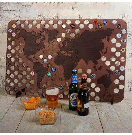 Копилка-карта для пивных крышек Capsboard World Chocolate