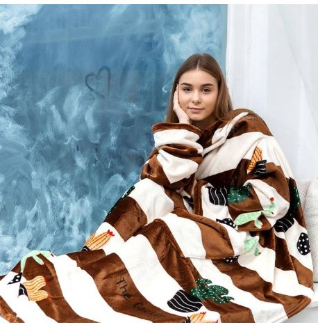 Плед с рукавами из микрофибры «Кактус» 200х160 см