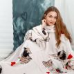 Плед с рукавами из микрофибры «Бульдог» 200х160 см