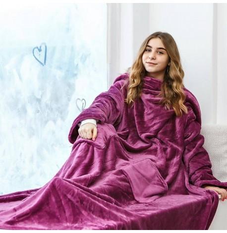 Плед с рукавами из микрофибры (фиолетовый) 200х150 см